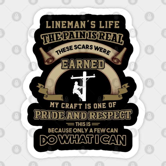 Lineman Life Proud Lineman Sticker by White Martian